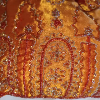 Bolso naranja bordado pedrería nuevo