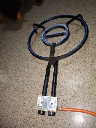 Quemador de gas con llama azul
