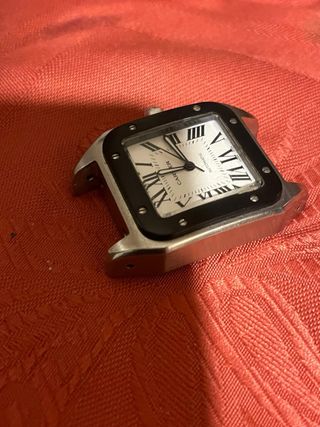 Reloj Cartier Cuadrado Negro y Plateado