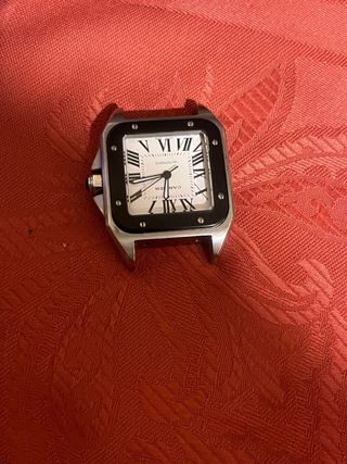 Reloj Cartier Cuadrado Negro y Plateado