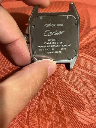 Reloj Cartier Cuadrado Negro y Plateado