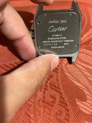 Reloj Cartier Cuadrado Negro y Plateado