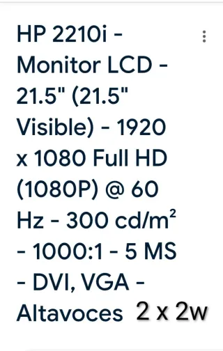 Monitor HP 2210i Full HD 1920x1080p DVI /VGA