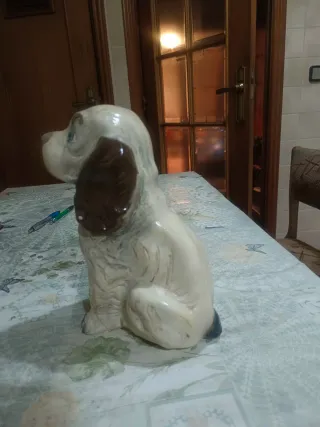 Figura Perro Decorativo Piedra/Porcelana,mide 25cm