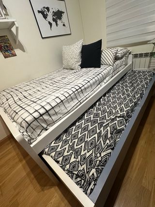 Cama juvenil nido mas cama inferior con 2 cajones