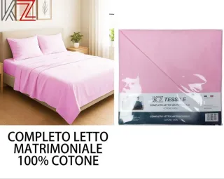 Completo Letto Matrimoniale 100% Cotone