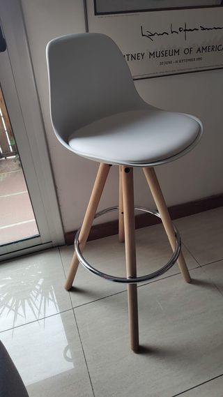 2 Taburetes Madera y Acero Nuevos