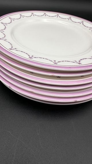 7 piatti frutta Aynsley bordo lilla 18cm