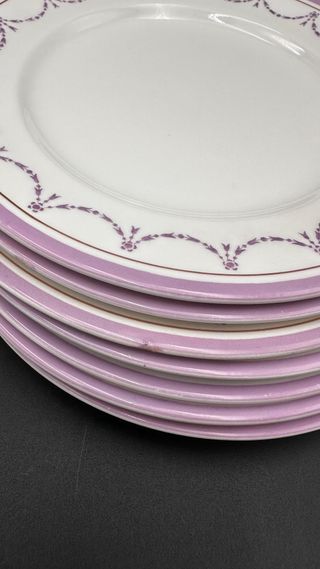 7 piatti frutta Aynsley bordo lilla 18cm