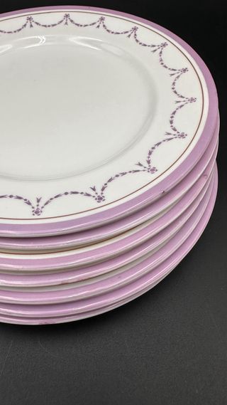 7 piatti frutta Aynsley bordo lilla 18cm