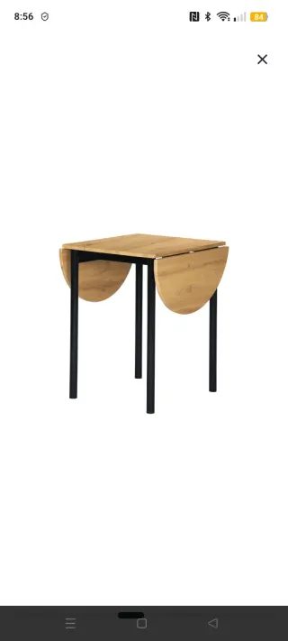 Mesa abatible semicircular con tablero extensible