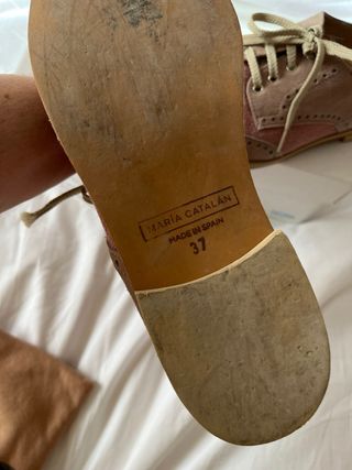 Zapatos comunión niño beige y vino rosado núm. 37