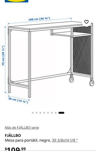 Mesa alta FJÄLLBO Ikea madera y metal
