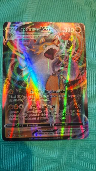 Carta Pokémon Lycanroc VMAX Artiglio Implacabile