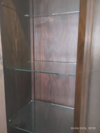 Vitrina de madera con puerta de cristal