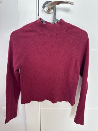 Jersey Crop Top Granate Pull&Bear Talla L