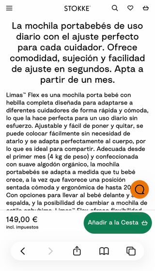 Mochila Portabebés Stokke Limas Flex