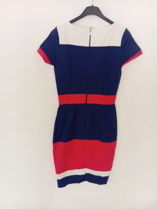 Vestido Tall paper dolls Color rosa coral y azul