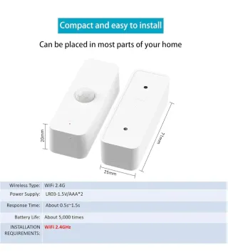 Sensor Movimiento PIR WiFi Alarma Hogar
