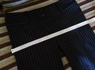Pantaloni eleganti gessati neri taglia M