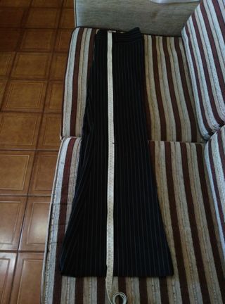 Pantaloni eleganti gessati neri taglia M