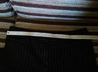 Pantaloni eleganti gessati neri taglia M