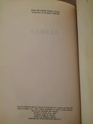 Climas. Libro