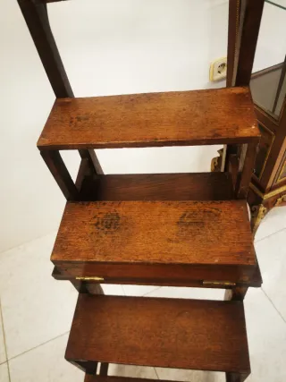 Escalera Silla Convertible Antigua Madera