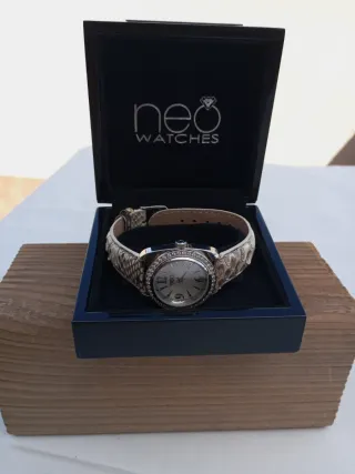 Reloj Neo Mujer Piel Serpiente Beige/Gris