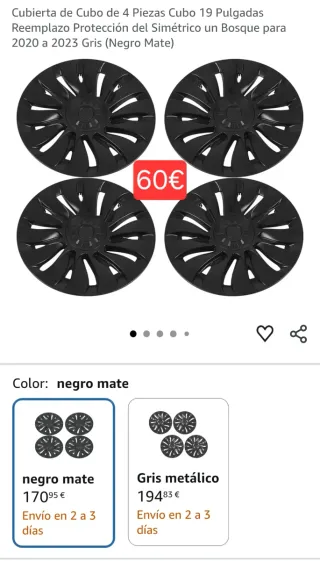 4 Tapacubos 19 Negro Mate