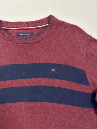 Jersey Tommy Hilfiger Rayas Borgoña