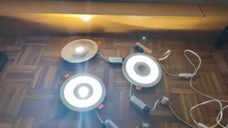 4 luces led Plafones empotrables dobles 15W+6W