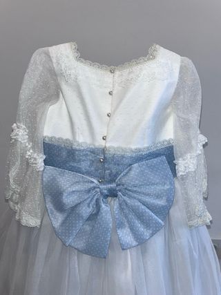 Vestido de Comunión Blanco y Azul
