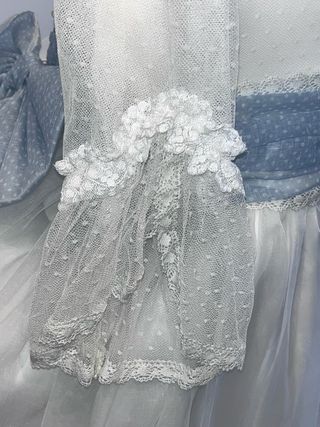 Vestido de Comunión Blanco y Azul
