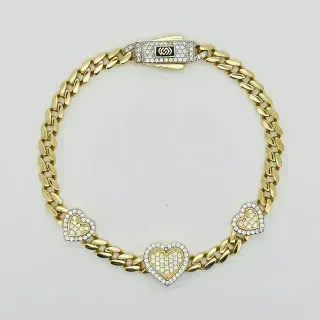 Pulsera Corazones Dorados