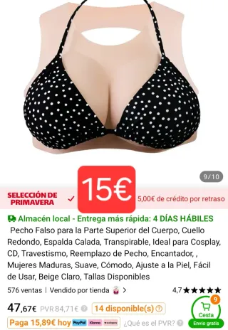 Pecho silicona para disfraces