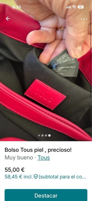 Bolso Tous Piel fucsia