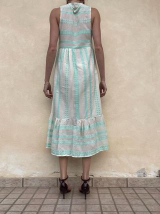 Vestito midi verde acqua Made in Italy