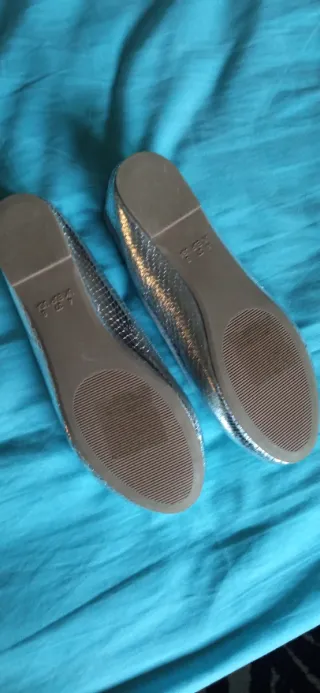 Manoletinas Primark plateadas talla 37