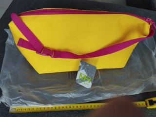 Borsa frigo gialla e fucsia nuova