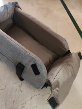 Transportín Coche Perro Gris
