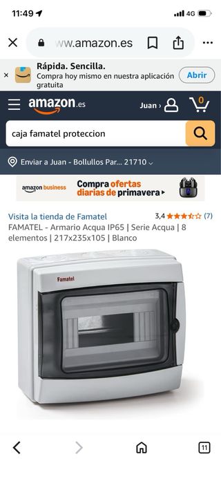 Armario Famatel 8 módulos superficie