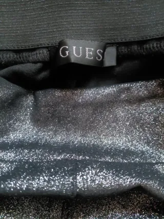 Pantalón GUESS brillante negro/plateado Talla Xxl