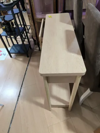 Mueble consola de entrada madera y ratán