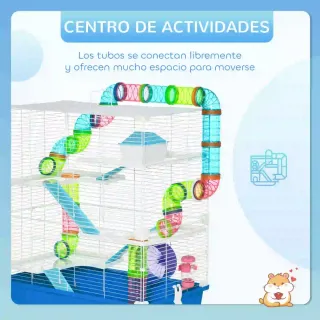Jaula Hámster con Túneles y Accesorios