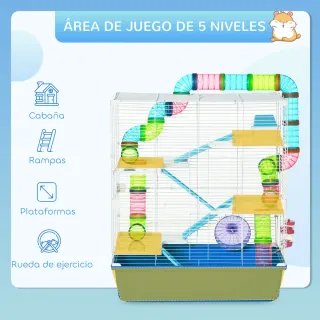 Jaula Hámster con Túneles y Accesorios