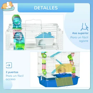 Jaula Hámster con Túneles y Accesorios