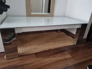 Mesa auxiliar comedor cristal blanco