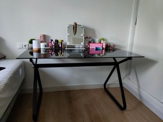 Mesa escritorio cristal negro