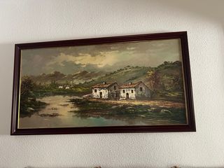 Cuadro vintage paisaje rural